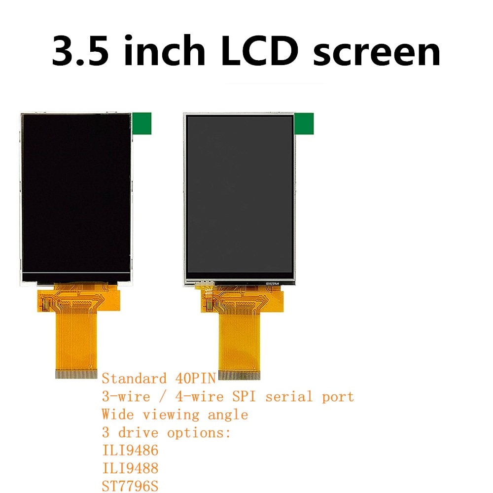 Pantalla LCD TFT de 3,5 pulgadas ILI9486 ILI9488 ST7796S, tres opciones de accionamiento, puerto Serial, paralelo, 40 Pines, con táctil/sin contacto