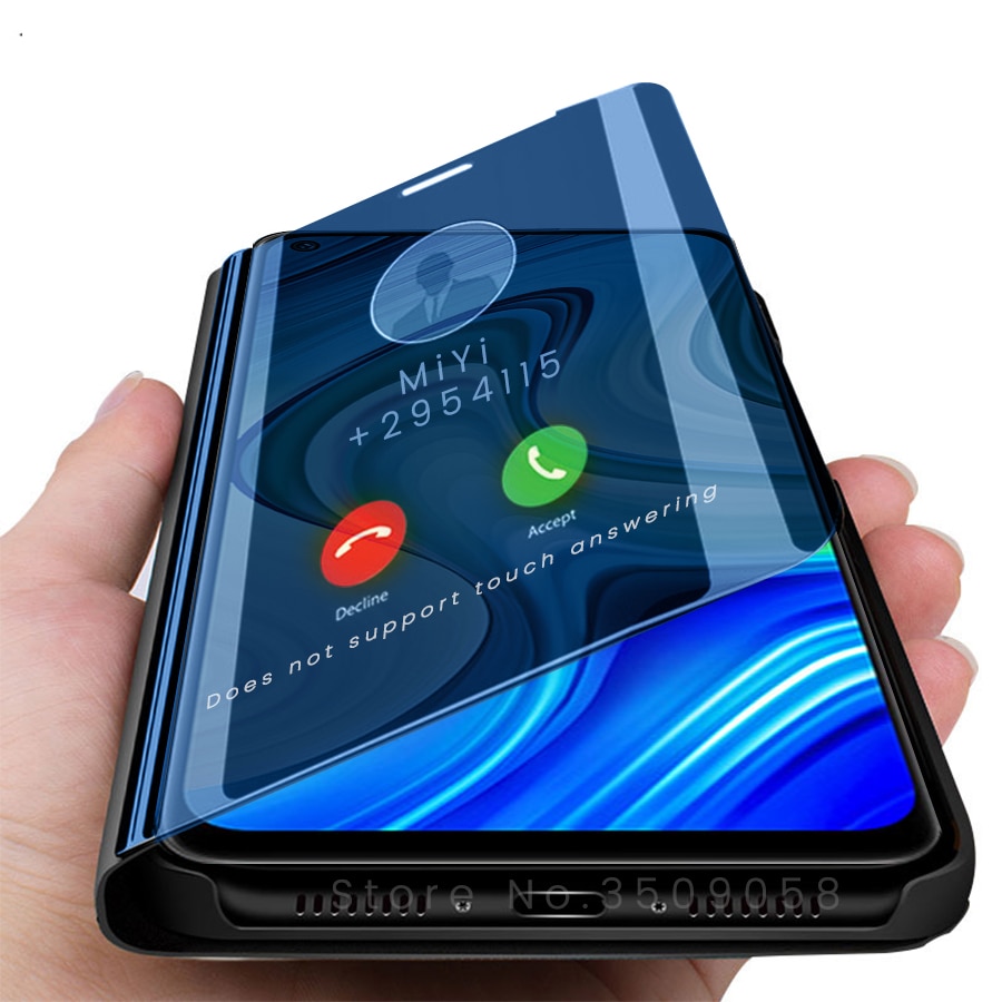 Redmi notes 9 etui smart spejl flip cover til xiaomi redmi note 9 etuier stand coque funda readmi note 9 redmy ikke 9 ikke 9 6.53 '