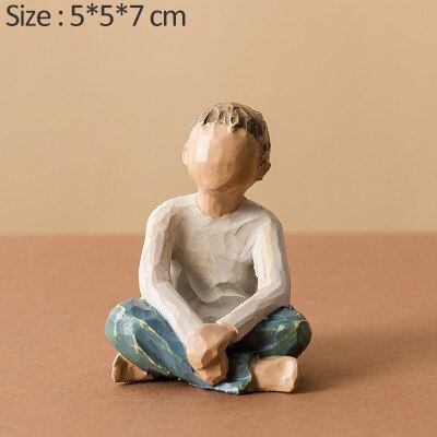 Industriële hars abstracte sculptuur Home coratief beeldje Bureau Art cor in wit｜Homary