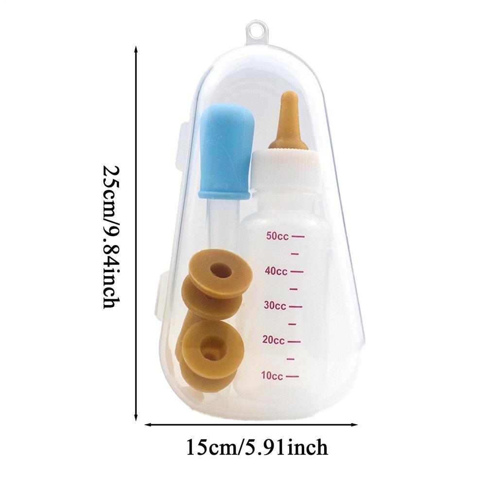Kit de biberón para mascotas con estuche de almacenamiento, biberones de lactancia para gatitos, alimentador de leche para cachorros, animales pequeños, recién nacidos, perros y gatos: BLANCO