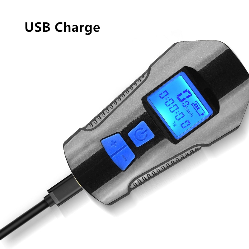 Cykel elektrisk tuta 6 lägen cykling trådbunden hastighetsmätare cykel främre styrlampa  t6 glödlampa 350 lumen usb li batteritillbehör