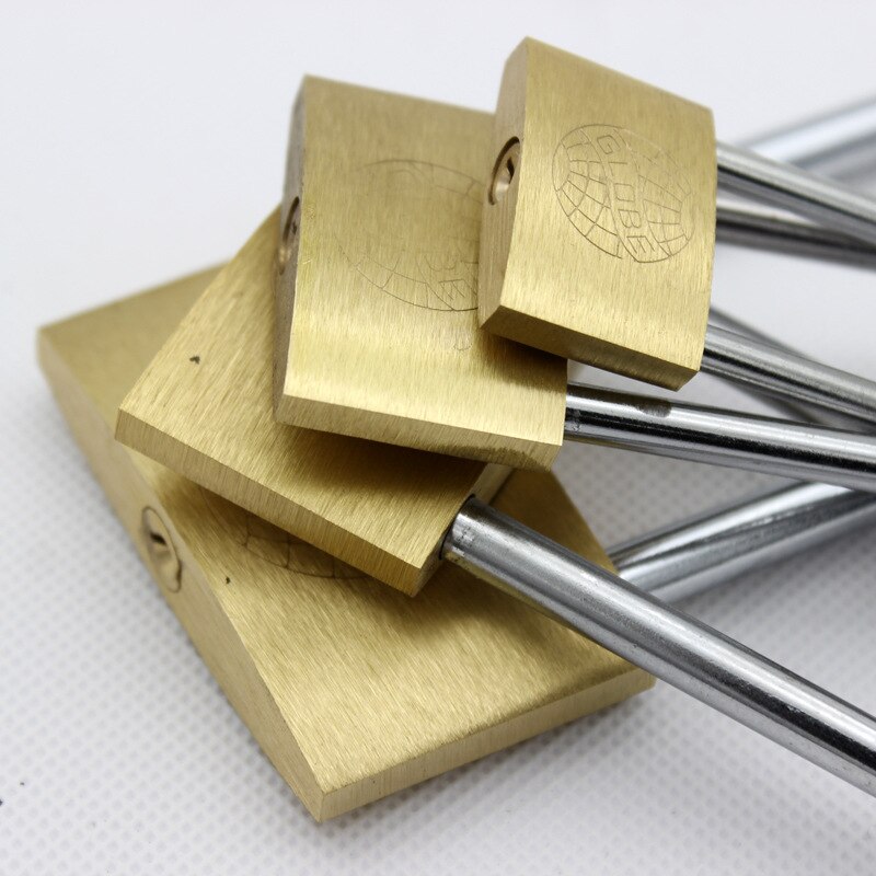 4Pcs 30/40/50/60Mm Lange Hangsloten Open Door Dezelfde Toetsen Koperen Sloten Hangslot Voor lade Bagage Case Box Hardware