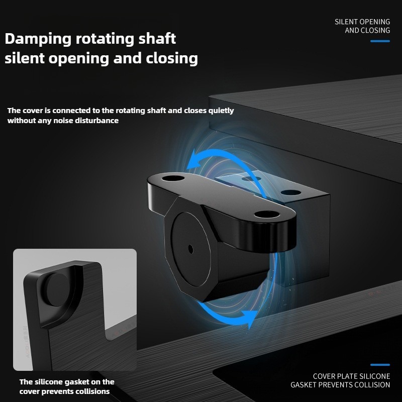 1 ST aluminium rechthoekige bureau kabeldoorvoertules draadgat deksel Kabeluitlaat Poort Oppervlak tafel kabel gat Meubelbeslag