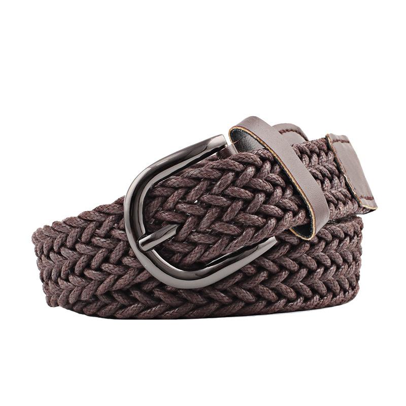 Unisex Elastic Braided Belt Elastic Solid Color Weave Belts For Women Men Jeans Belts Pin Buckle Woven Belt: 4 (103x2.5cm)
