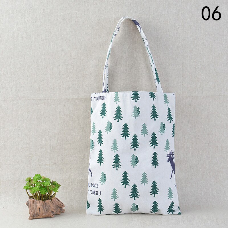 41*32Cm Aankomst Vrouwen Meisje Opvouwbaar Herbruikbare Print Boodschappentas Eco Tote Handtas Strandtas Katoen Linnen schoudertas: 6