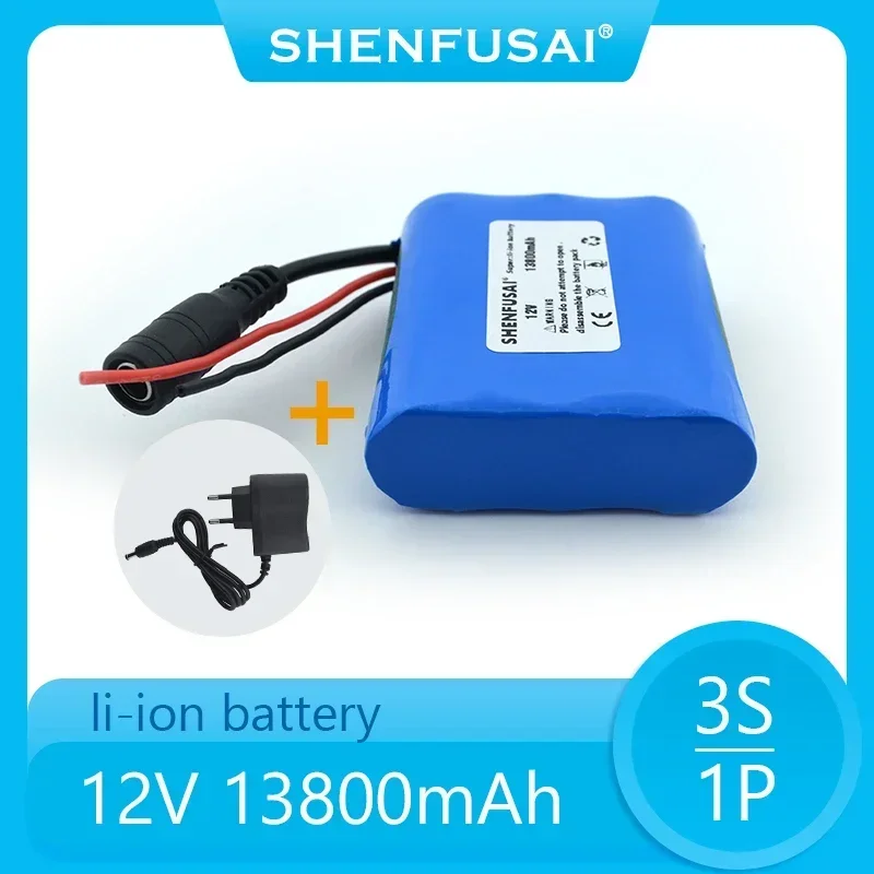 .12V.13800 mAh.3S1P.Batterie Au Lithium.18650.Batterie Au Lithium Pack Protection Conseil Rechargeable.1A Chargeur.