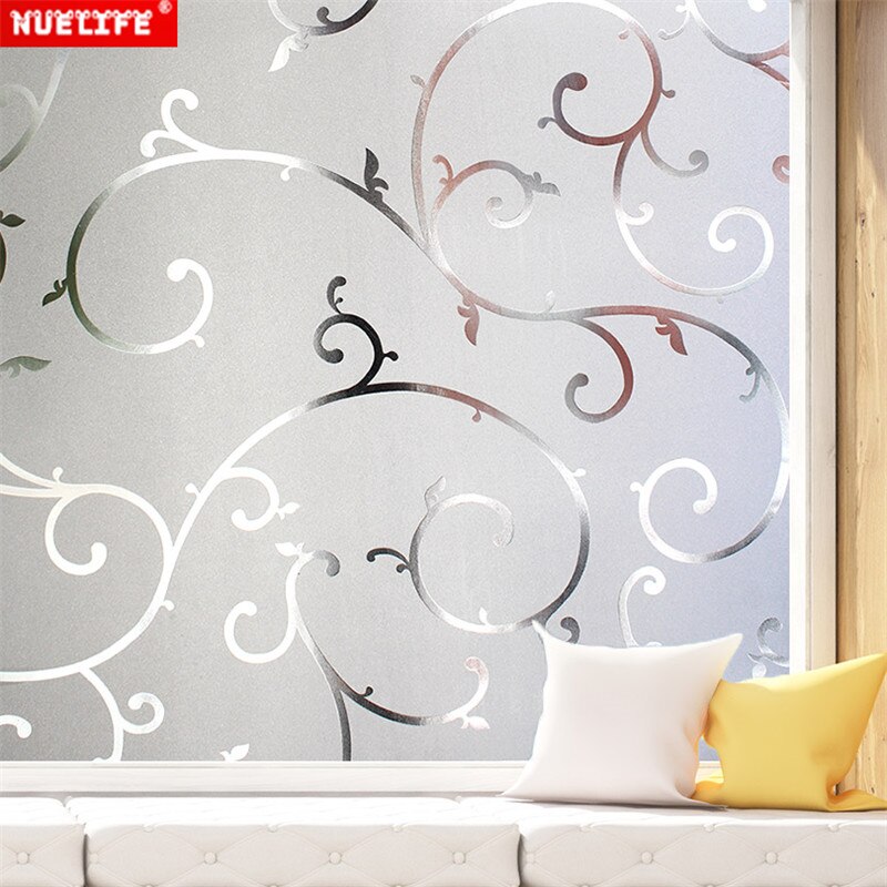 Non-adhesive static glass film frosted tile sticker window sticker sunscreen Chinese zigzag pattern window pvc film