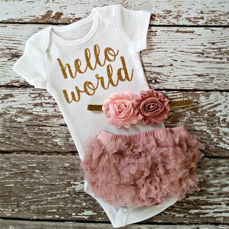 1 Jaar Oud Verjaardag Jurk Baby Meisje Kleding Baby Meisje Doop Kleding 3Pcs Outfits Voor Peuter Meisjes Party Prinses jurk: 6m