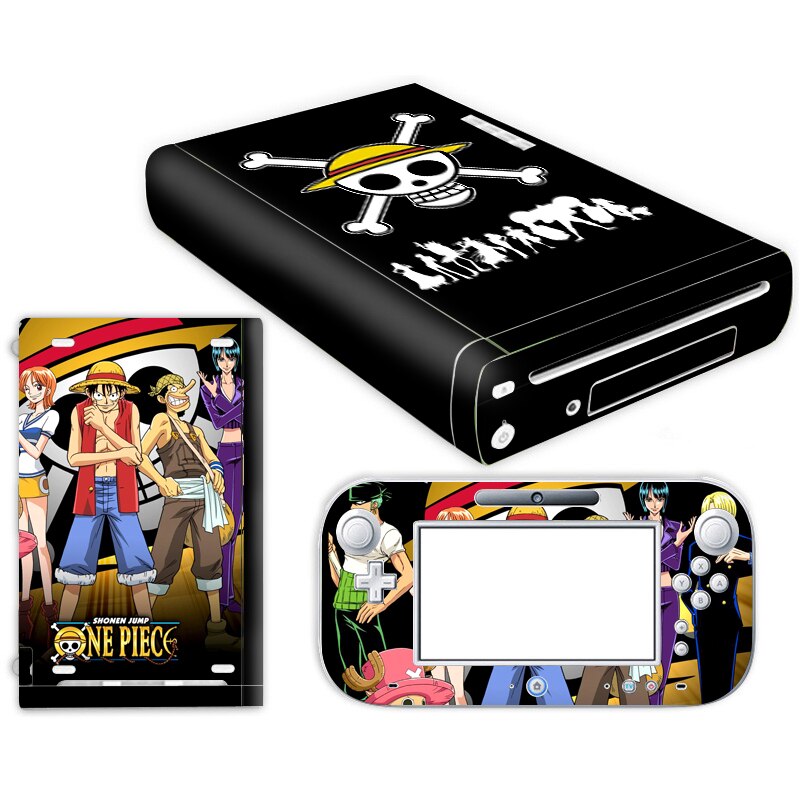 Anime One Piece Luffy Skin Sticker for Nintendo Wii U Console Cover with Remotes Controller Skins For Nintend wii u sticker