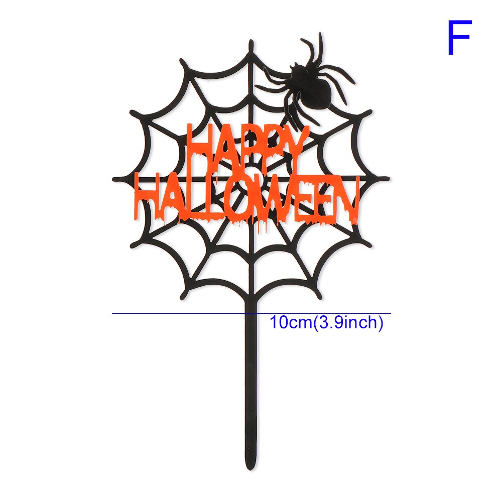 Halloween cupcake toppers dekorer blokk buh Alv spøkelse edderkopp heks lue katt kake dessert kake dekorasjon toppers festutstyr: F