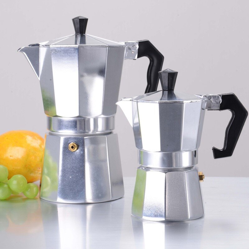 Moka Pot Italiaanse Koffie Machine Espresso Aluminium Geiser Koffiezetapparaat Waterkoker Latte Kachel Klassieke Coffeeware Barista Accessoires