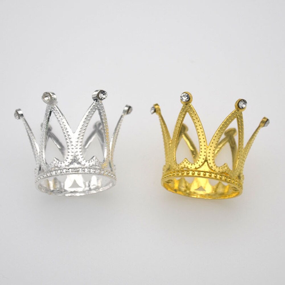 Pärla kristall krona mini krona kristall pärla topper tiara hår ornament prydnad prinsessa bröllop födelsedag baka tårta: A3-2 st