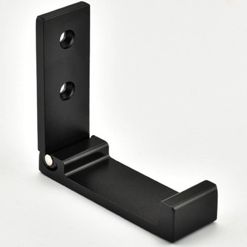 Aluminium Goud Zilver Zwart Inklapbare Kleerhanger & Handdoek & Jas & Robe Haak Decoratieve Badkamer Haken Wall Mounted: black