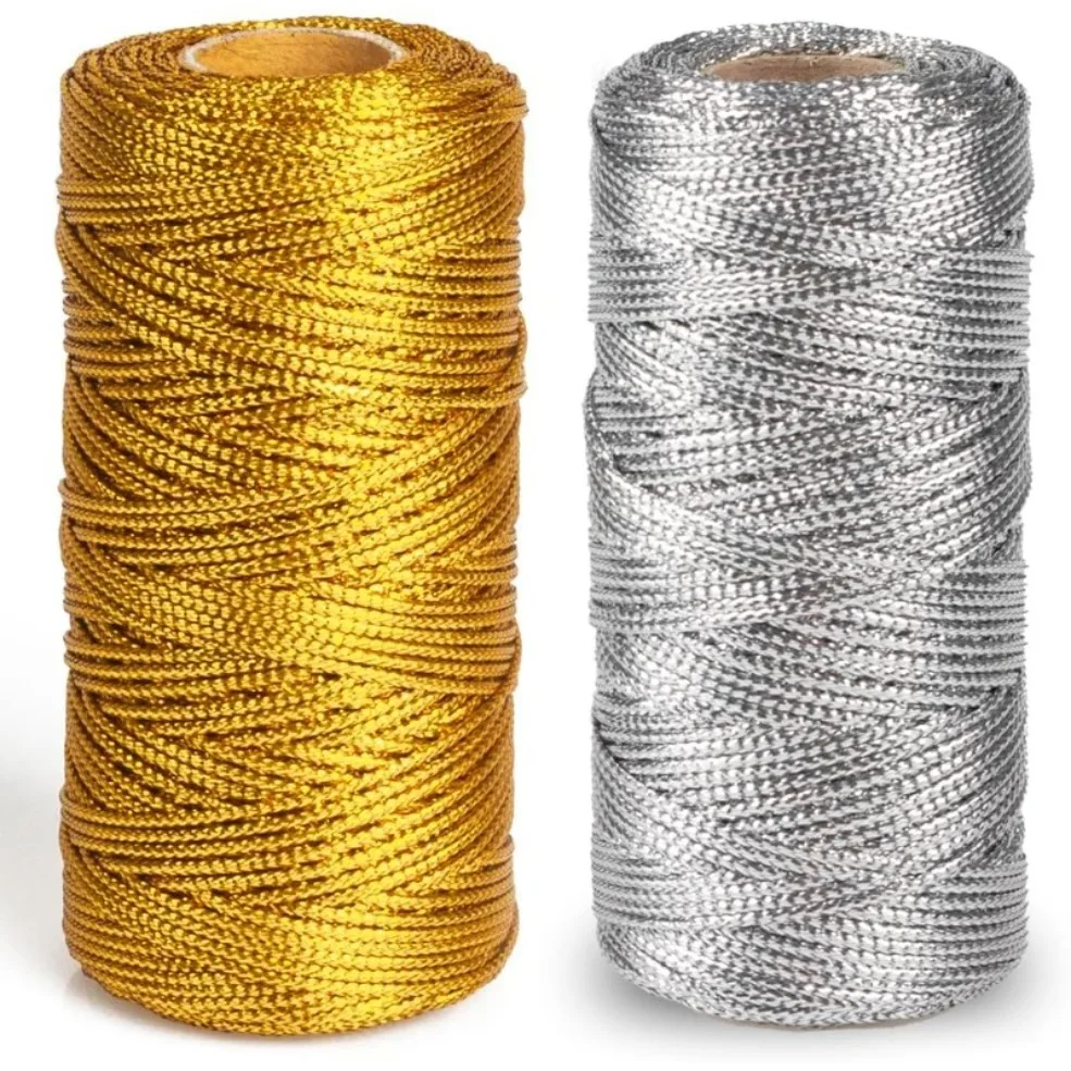 1.5Mm 100M Goud Zilver Macrame Koord Touw String Voor Naaien Diy Touw 100M Macrame Touw Voor Naaien En Draad Touw