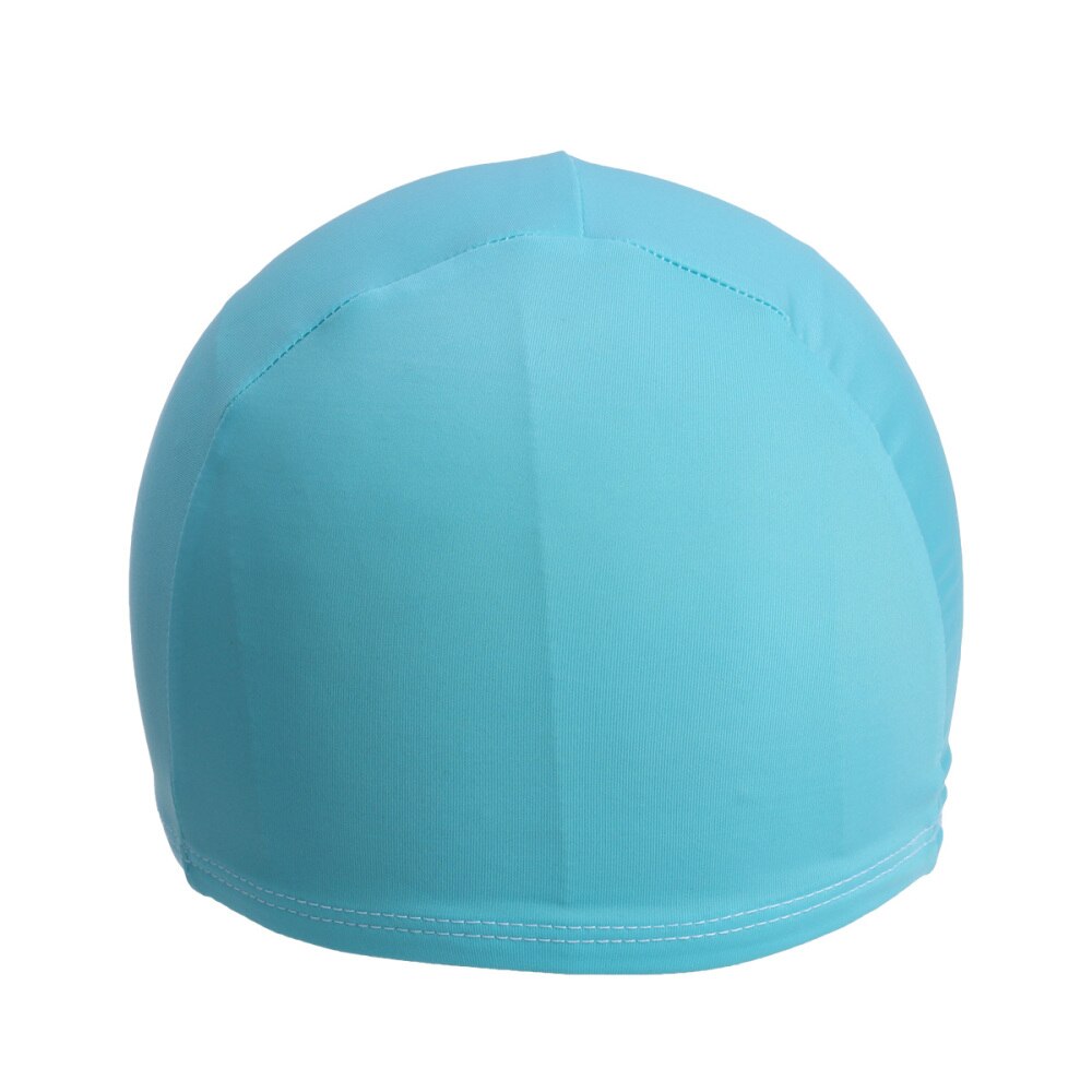 Soft Adult Swim Cap Polyester Cloth Fabric Bathing Cap Men and Women Swimming Hat Caps for Water Sports (Light Blue)