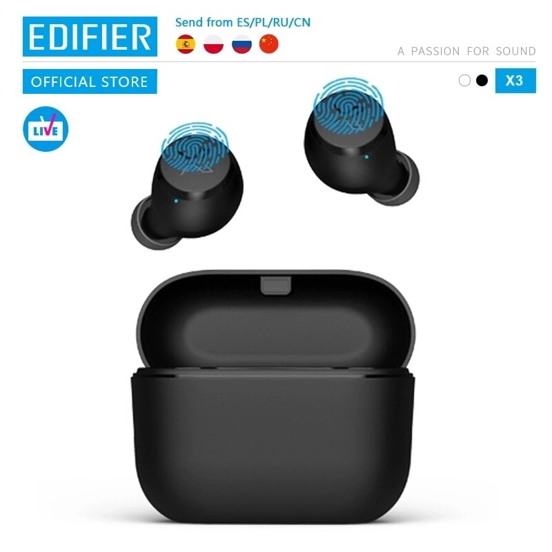 Edifier X3 Tws Drahtlose Bluetooth Kopfhörer Bluetooth 5,0 Stimme Assistent Touch Control Voice Assistent Bis Zu 24hrs