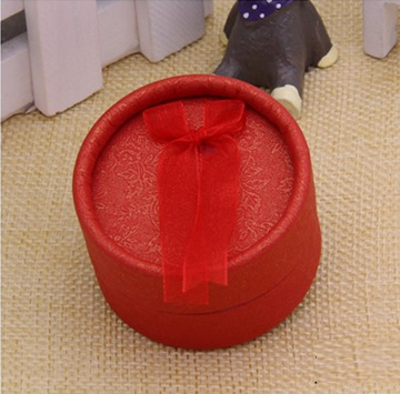 Paper Round Ring Earring Box for jewelery Boxes Packing Display Holder Carrying Cases Factory Small Silver: Red / 8.5x3.5cm