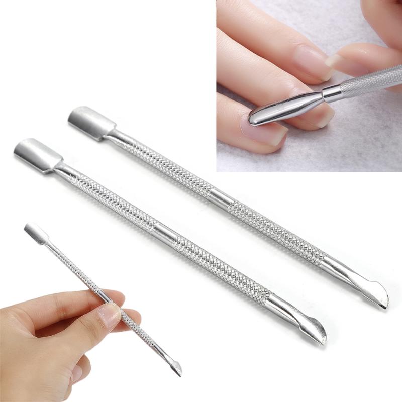 1PC Dual Ended Nail Art Acrylic UV Gel Extension Builder Pen Stainless Steel UV Gel Remover Spatula Mixing Stick Manicure Tool: 02
