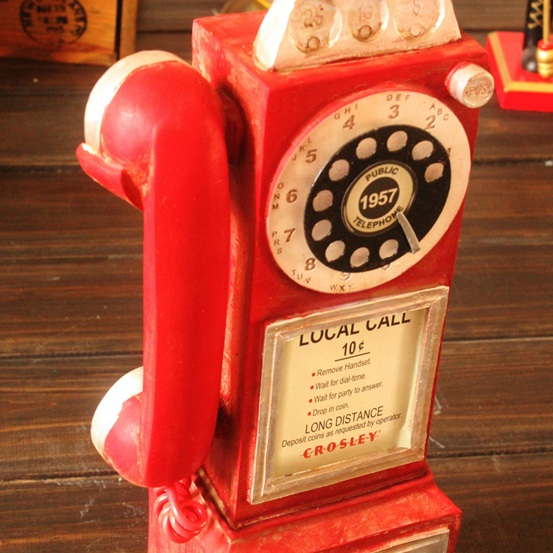 Ornamento de decoración para el hogar, modelo de teléfono Retro giratorio de aspecto clásico, Dial de pago, caseta, SP99