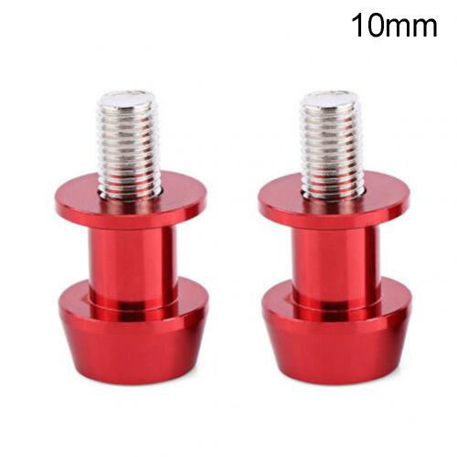 1Pair Aluminum Motorcycle Swingarm Spools Stand Screws Slider for Honda Kawasaki: 10mm Red