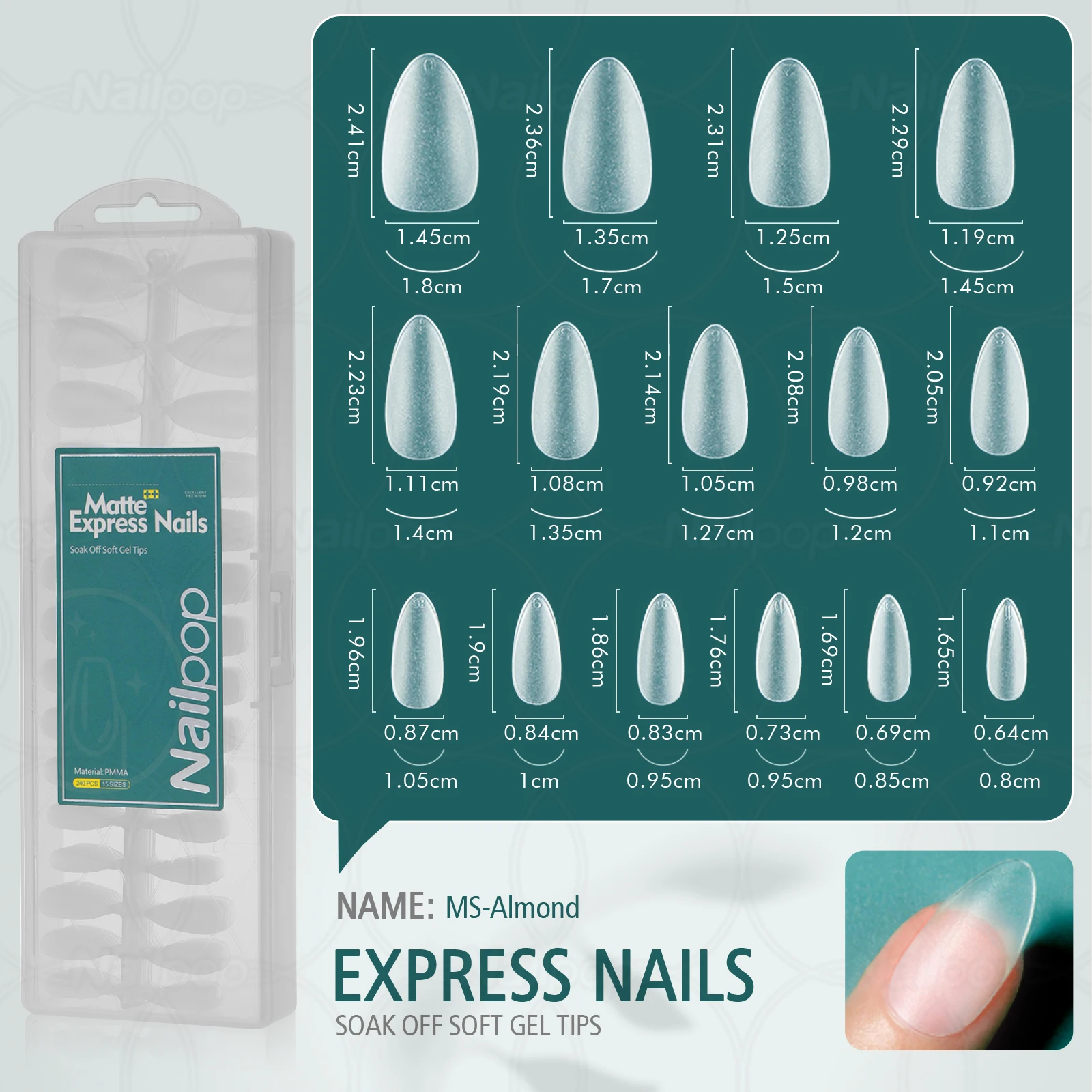 Nailpop 240 stks Matt Nail Capsule Gloednieuw Pre-buff Nail Tips voor Uitbreiding Hoge Matte Express Nagels Premium manicure: Beige