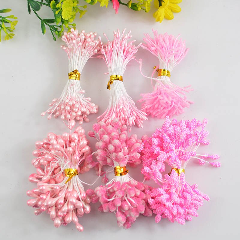 540pcs Verschillende Kunstmatige bloem meeldraden Parel Dubbele Heads Bloem Meeldraden Stamper