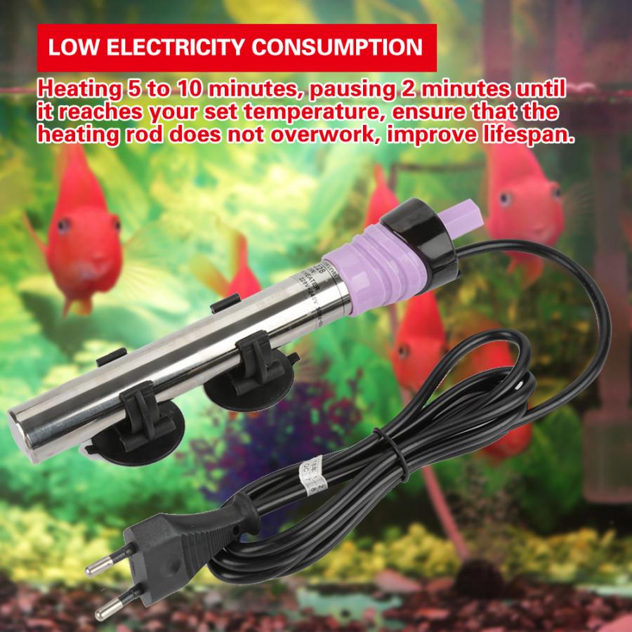 Rvs Fish Tank Verwarmingselement Aquarium Automatische Thermostatische Boiler Isolatie 50-500W Us Eu Plug Power Saving