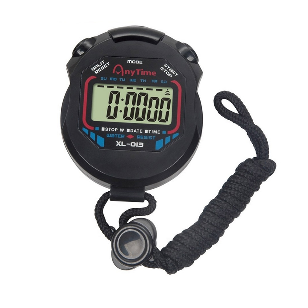 Digital Handheld LCD Timer Chronograph Sports Counter Stopwatch with Strap