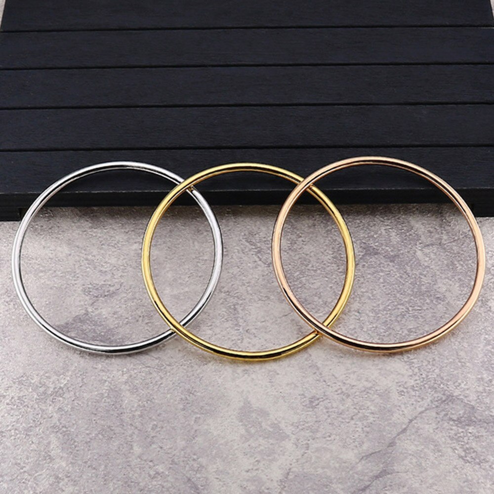 Rvs Armbanden Steel Gold Rose Gold Slim Eenvoudige Ronde Armbanden En Armbanden Voor Vrouwen Meisjes Sieraden