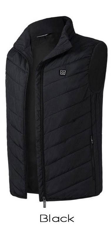 Neue Intelligente Beheizte Weste für Männer Winter Upgrad Warme Heizung Warme jacken Plus Größe elektrische Weste Outdoor USB Beheizte Weste: black / XXL