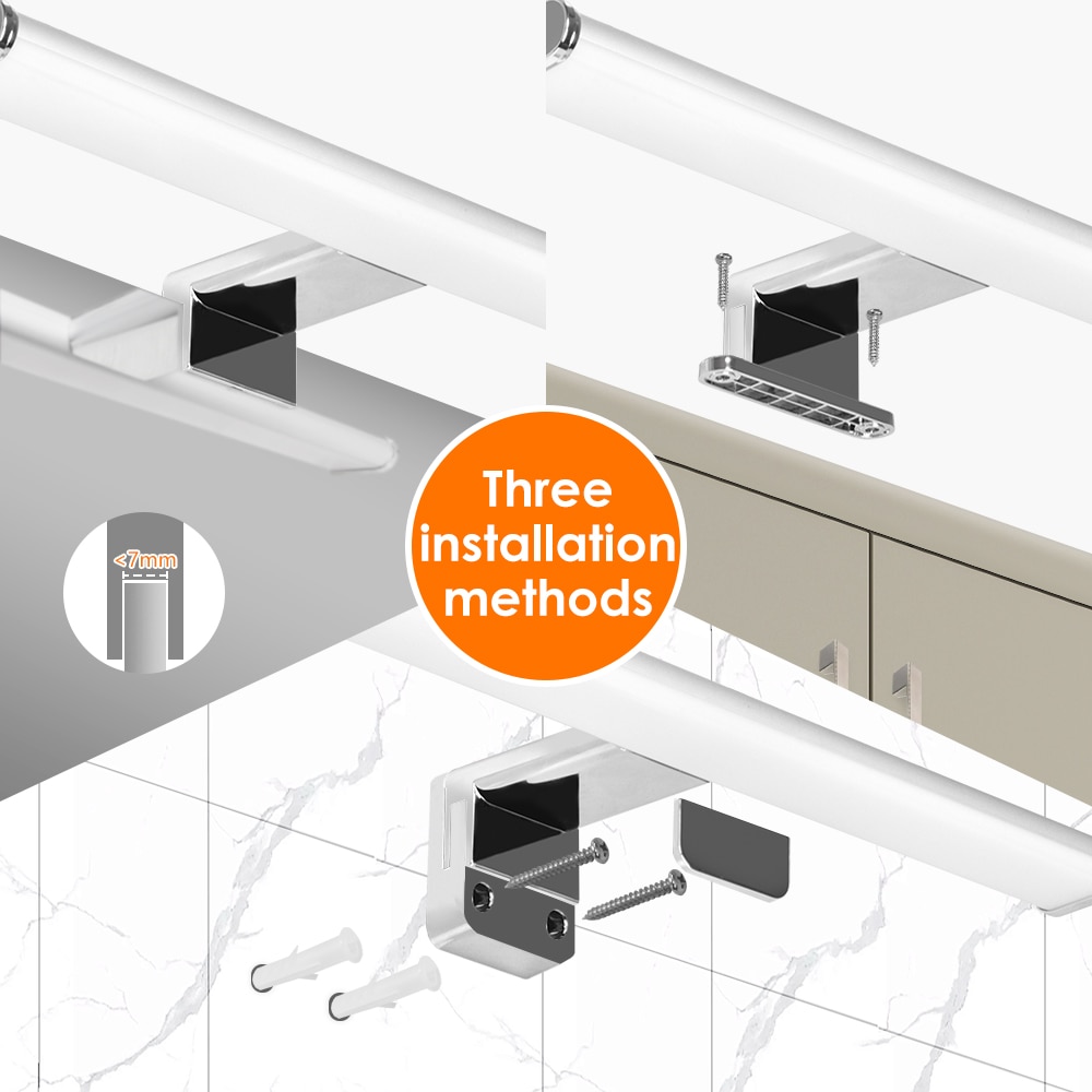 LED Bathroom Wall Lamps Over Mirror Cabinet Light Fixtures 12W 1000Lm IP44 Dampproof Lamp Width 60CM Natural White 4000K