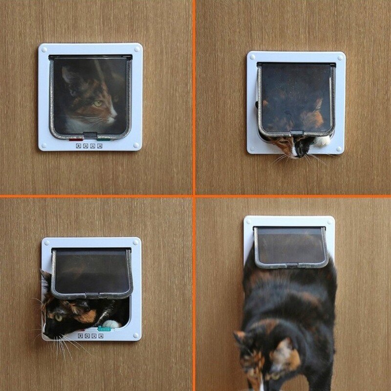 Pet Dog Door Safe Ferromagnetic Wall Entry Locking Automatically Close Pet Dog Cat Door Pet Supplies Flap Door Pet Door WF