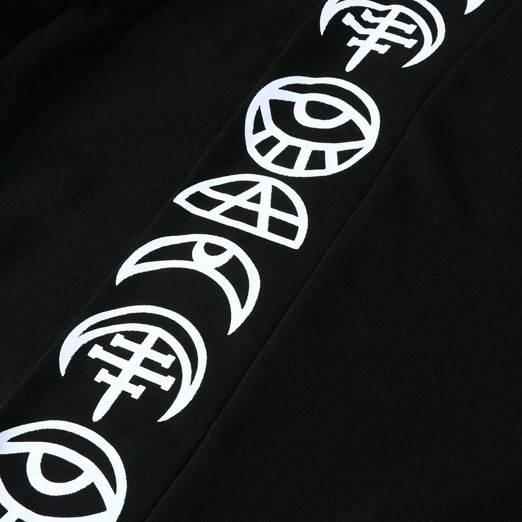 Print Vest Zwart Lange Mouwen Punk Maan Print Hooded Zwart Vest Jas Jas Plus Size Voor Vrouwen Cosplay Dec12