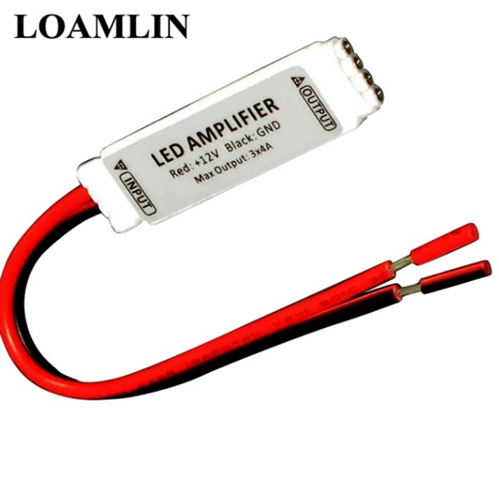 Mini LED Amplifier Controller DC12V For 5050 3528 Rgb Strip Optical Signal Amplifier 12V 3 * 4A 6A 12A 144W LED Strip