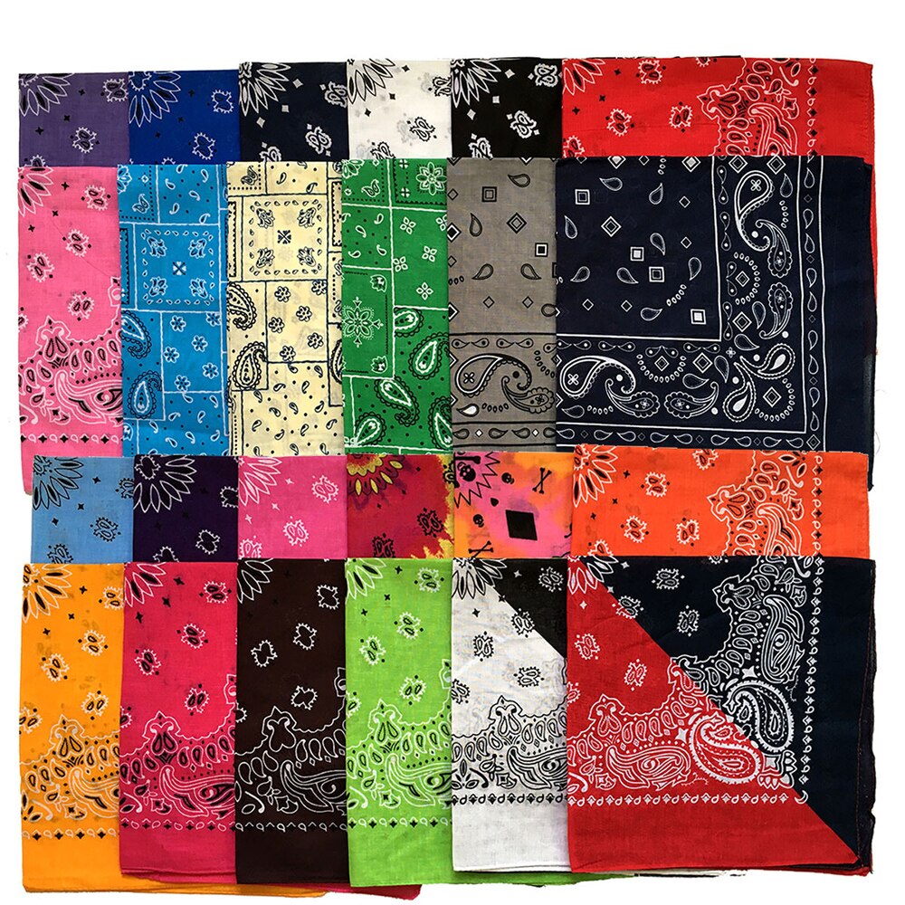 Bandana negra Unisex de mezcla de algodón estilo Hip Hop, cinta de pelo adorno de cabeza, pañuelo para cuello y muñeca, pañuelo cuadrado mágico para la cabeza