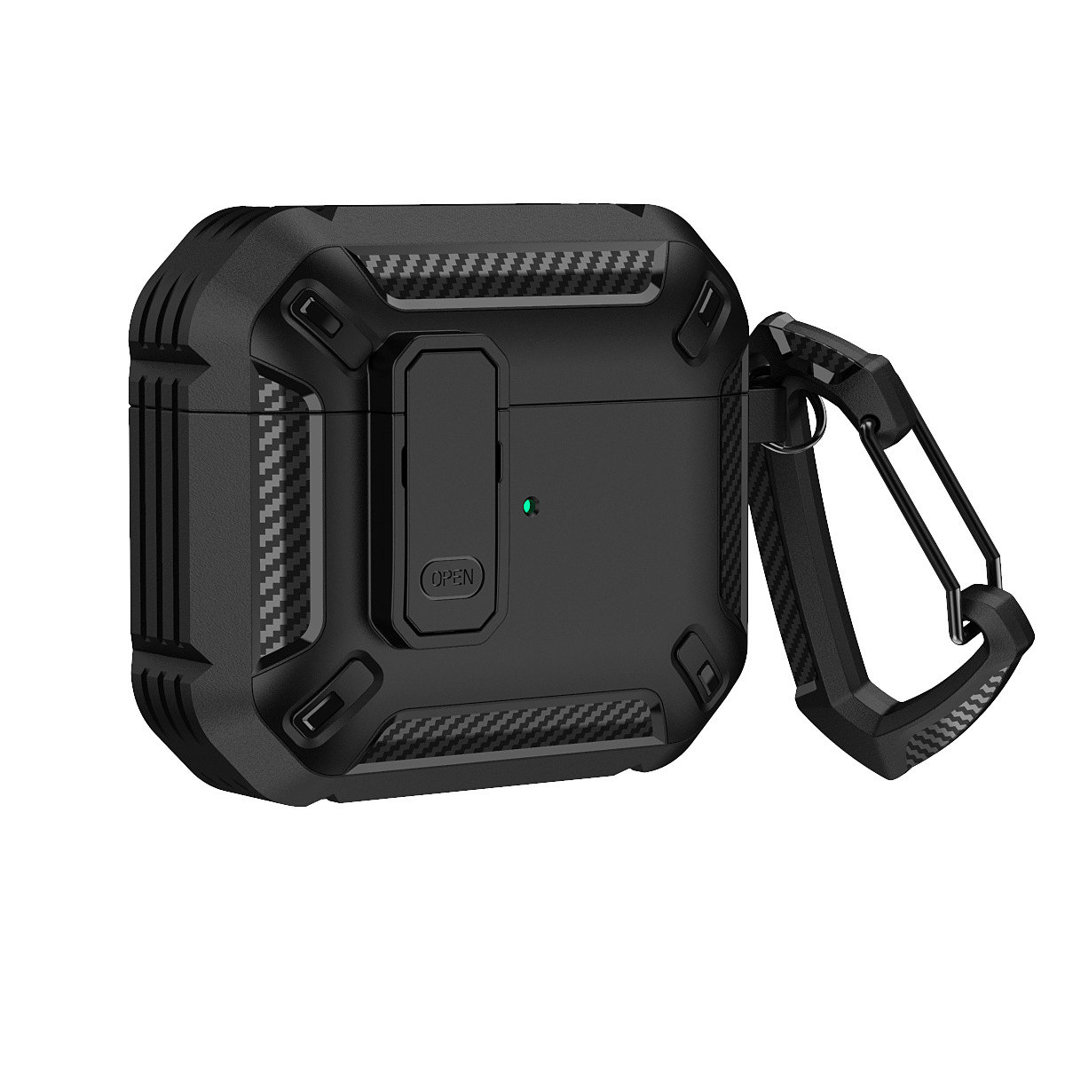 Switch-hoofdtelefoonhoesje voor apple airpods pro 2 met karabijnhaak, schokbestendige beschermhoes 1 oordopjes, accessoires voor airpods 3: S / Olijf