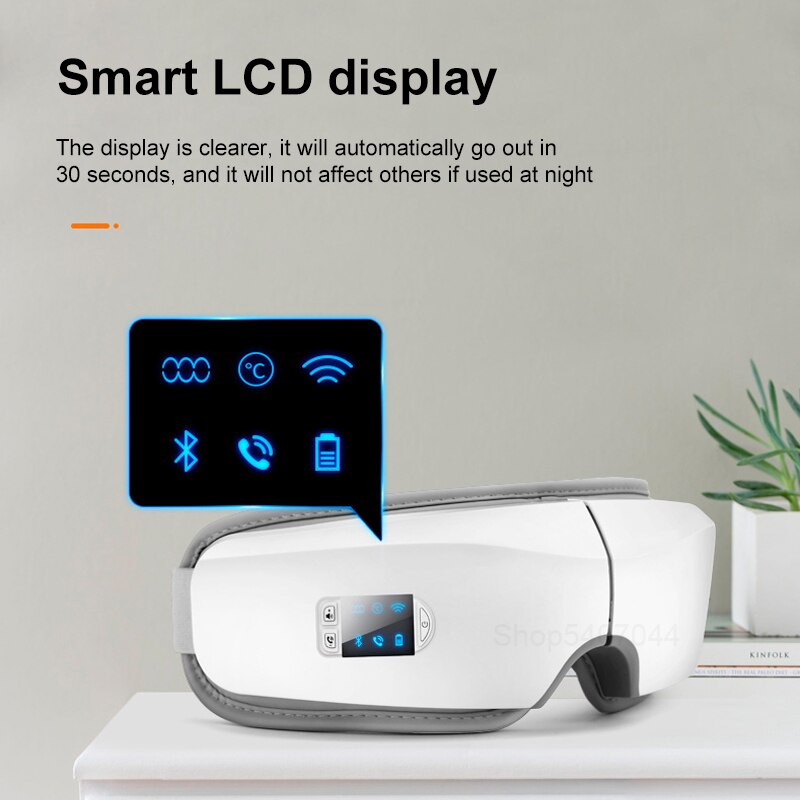 4D Bluetooth Smart Airbag Trillingen Elektrische Eye Massager Eye Care Verwarming Muziek Vermoeidheid Verlicht Donkere Kringen Instrument