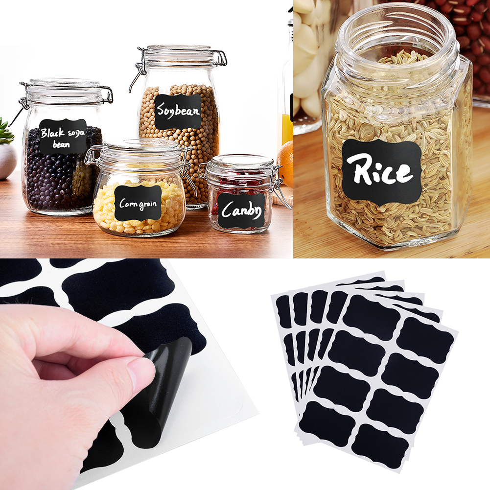 160Pcs Chalkboard Labels Kitchen Pantry Storage Jars Spice Bottle Sticker Stickers For Mason Jar Glass Bottle Labels Bulk