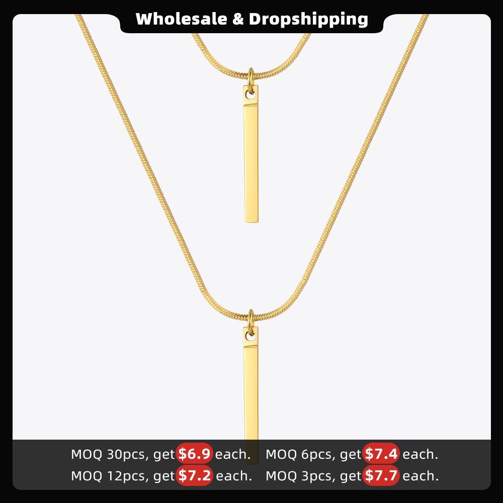 ENFASHION-collar con máscara de barra para mujer, collar de gafas de Color dorado, joyería de de acero inoxidable, collar de para mujer P 213218