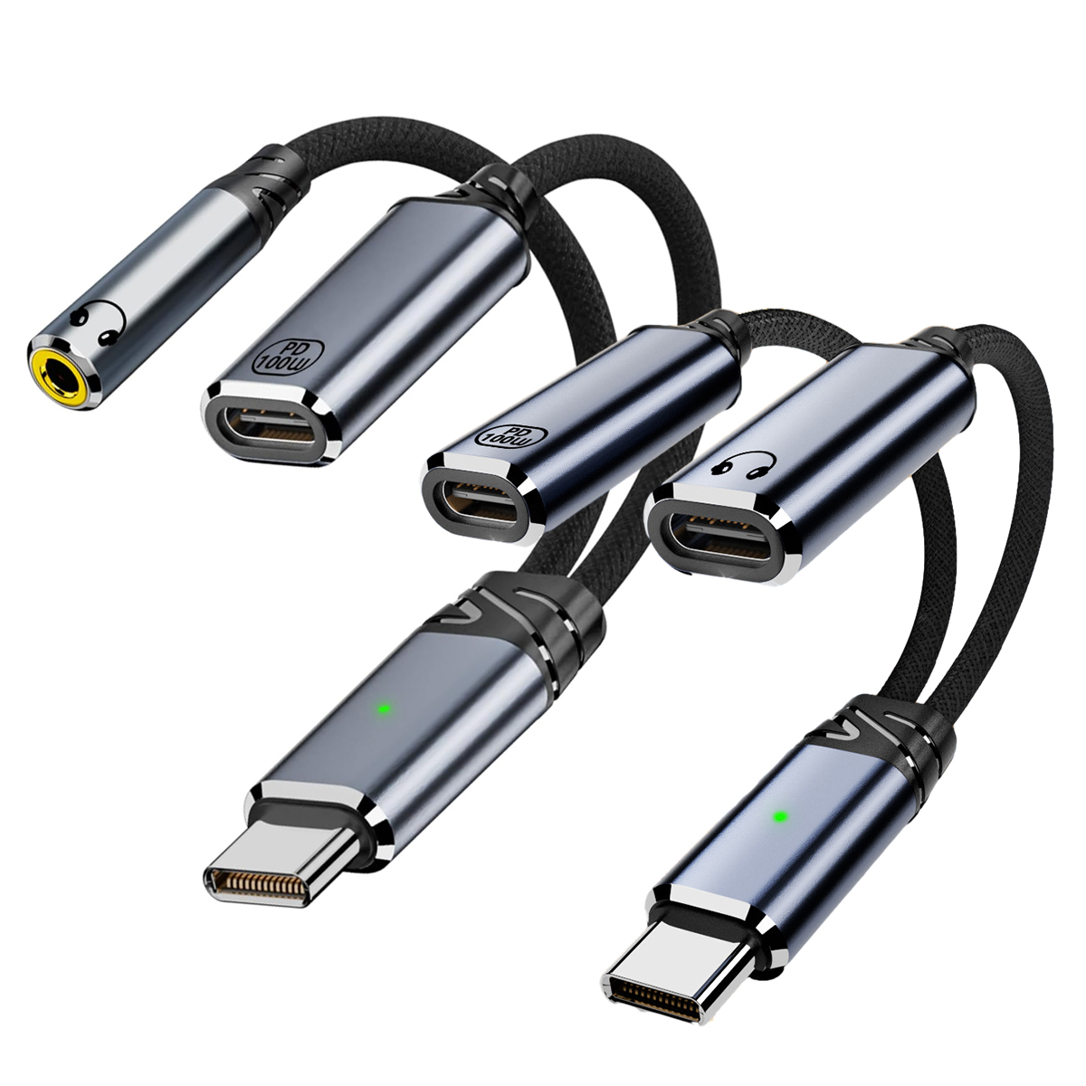ANKNDO USB tipo C a conector hembra de 3,5mm adaptador de auriculares USB C a Aux Cable adaptador de Audio Compatible con cargador rápido
