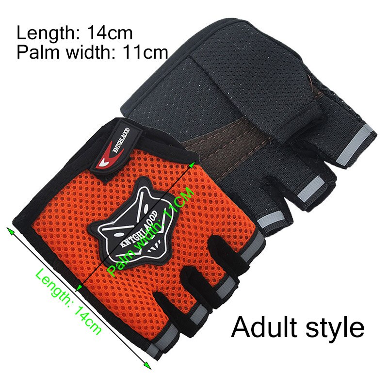Rowerowe rękawiczki rowerowe dla dorośli i dzieci rękawice rowerowe pół palca oddychająca tkanina z siatki na wolnym powietrzu siłownia rękawiczki sportowe
