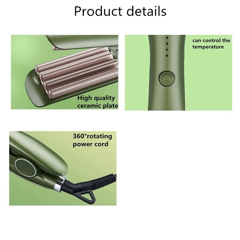 Professionele Krultang Corrugation Waver Curler Tang Grote Golf Volumizing Haar Crimper Iron Styler Gereedschap