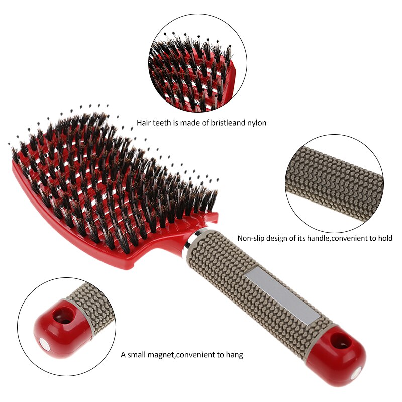 7 Colors Hair Scalp Massage Comb Bristle Nylon Brushy Hairbrush Wet Curly Detangle Hair Brush Demelante Brush Hairbush