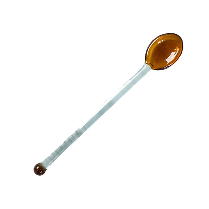 Cuillère en verre résistant à la chaleur résistant à la chaleur fouet Web célébrité café Dessert cuillère: F