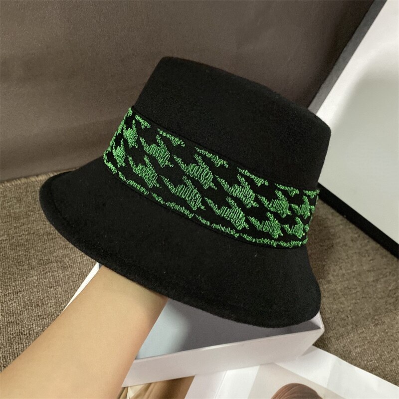 Chapeau en feutre 100% laine pour femmes, Cloche en laine, pour mères, automne et hiver: Green