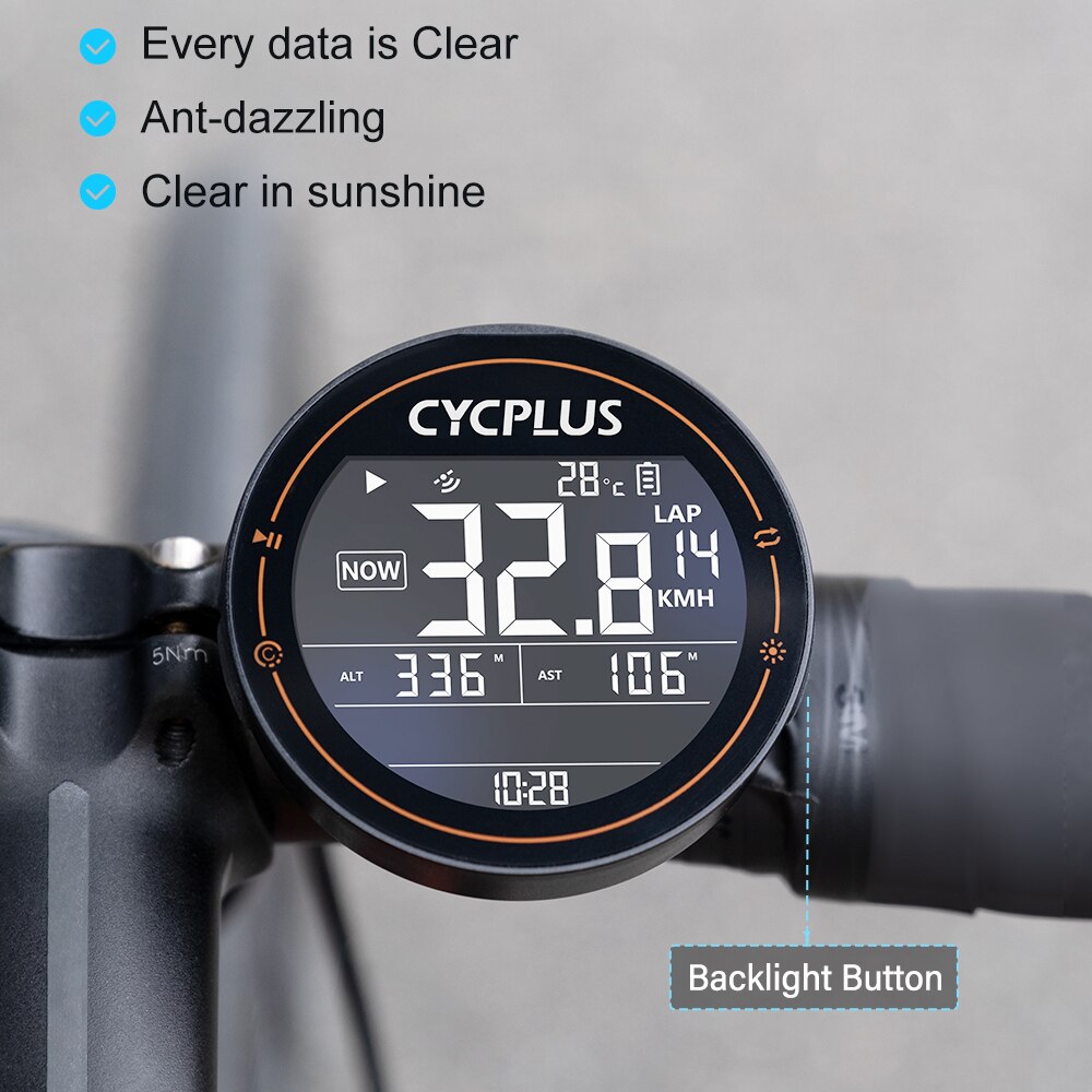 Cycplus Draadloze Fiets Computer Gps Snelheidsmeter Bt Ant + Fietsen Computer Waterdicht Met Cadanssensor Hartslagmeter