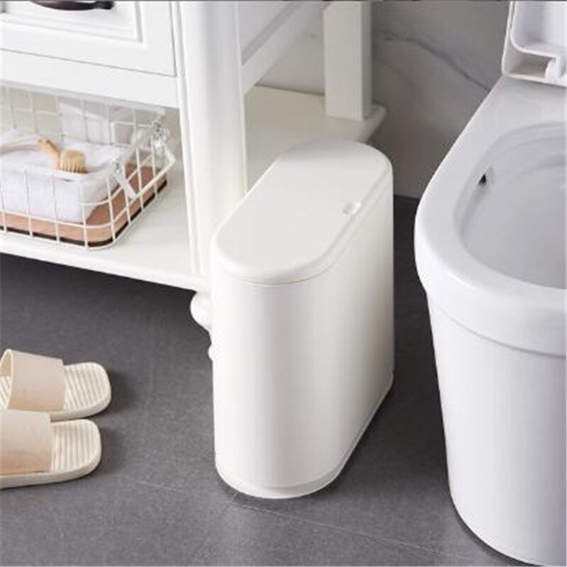 Skraldespand plast badeværelse affaldsspand toilet skraldespand kurv spand skraldespand holder opbevaringsbeholder: Hvid