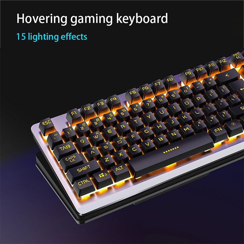 Backlit Gaming Ergonomic Keyboard USB Wired 104 keys RGB LED USB Keyboard Gamer Keycaps PC Laptop Keyboads for Lenovo/Asus