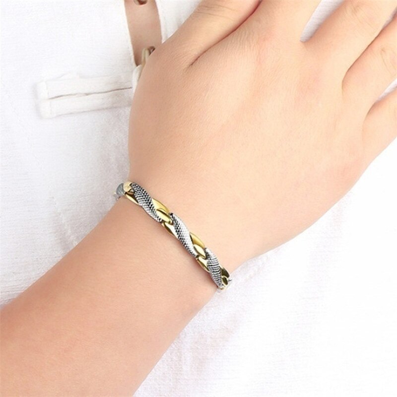 Magnetische Armband Twisted Gezonde Zorg Magnetische Magneet Armband Power Therapie Magneten Armbanden Patroon Armbanden Sieraden Stainles