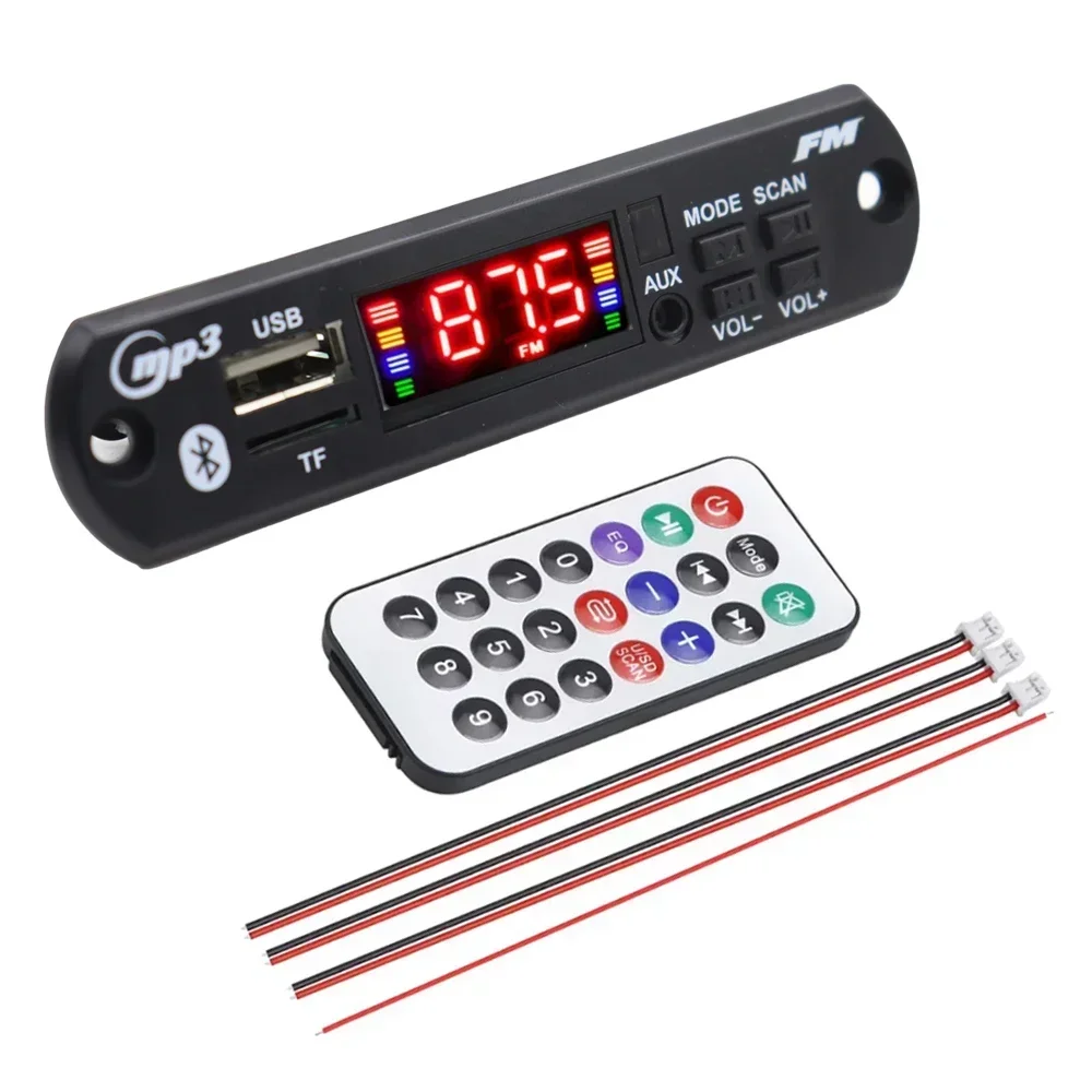 Placa decodificadora de mp3 bluetooth 5.0, 80w 50w, amplificador, reprodutor de áudio, 12v, diy, reprodutor de mp3, carro, módulo de rádio fm, tf, usb, microfone, gravação de chamada